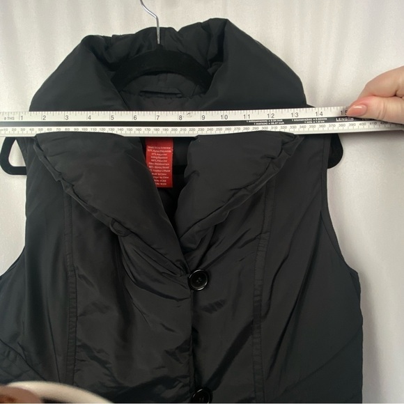Olsen Down Filled Black Vest Shawl Collar Zip Size 4 Winter Puffer Quilted Warm - Picture 13 of 16
